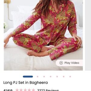 Print Fresh Long PJ Set Bagheera Hot Pink 1X